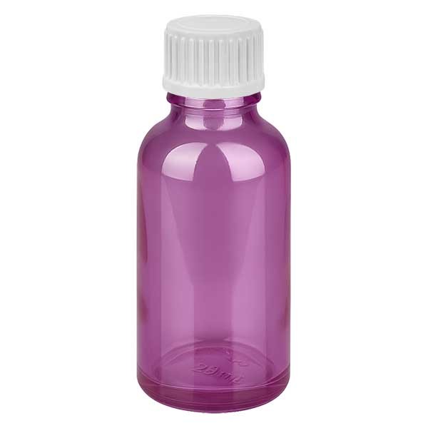 30 ml (globuli) flesje 3 mm gietring wit met standaard sluiting PurpleLine UT18/30