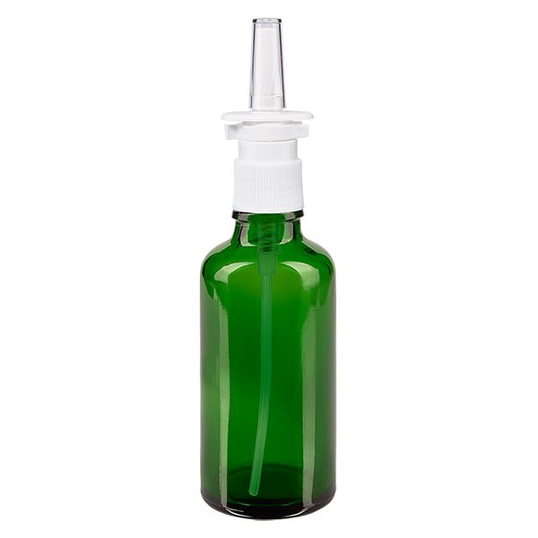 Groenen glazen flessen 50ml met neusverstuiver