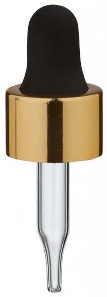 Glazen-druppelpipet goud/zwart 13 mm PL28