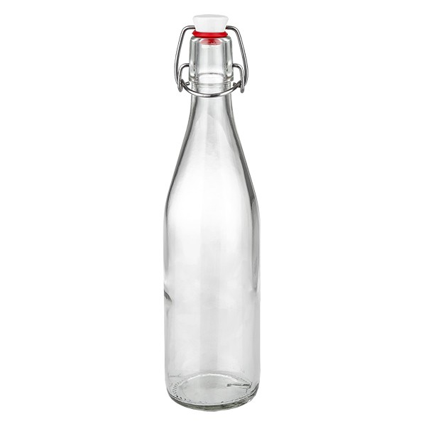 Glazen fles van 500 ml + porseleinen slingerdop UN...