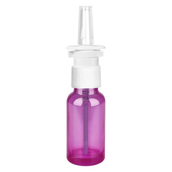 20 ml neussprayflesje. Wit/tr.. met standaarddop PurpleLine UT18/20