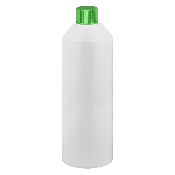 PET cilinderfles 250ml wit met schroefsluiting groen