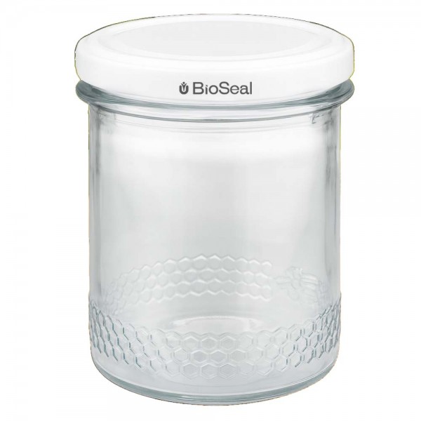 Honingpot 560 g met witte BioSeal UNiTWIST-deksel