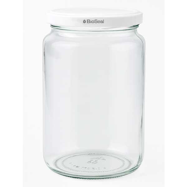 UNITWIST glazen potten 795ml ronderand glas met wit Twist-Off deksel TO82