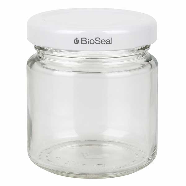 53ml Rundglas mit BioSeal Deckel weiss UNiTWIST