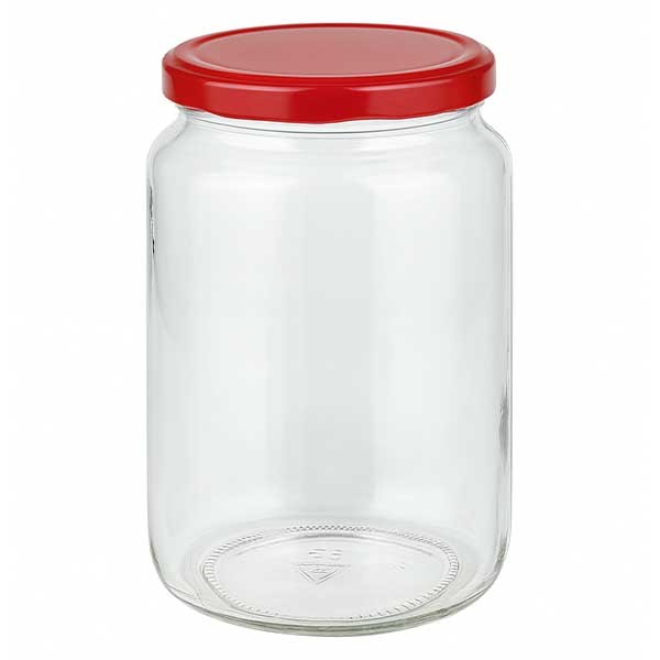 795ml rond glas + BasicSeal deksel rood UNiTWIST