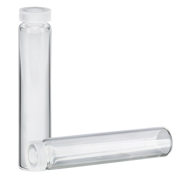 1 glazen met rolrand / essencebuisjes helder glas 2ml