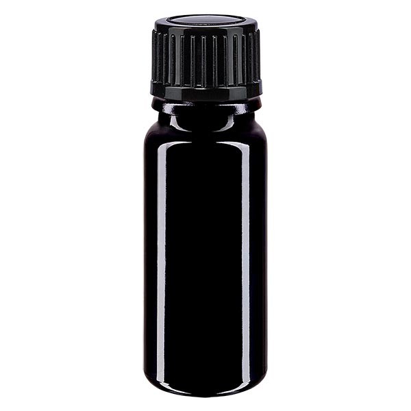 Violetglas fles 10ml DIN 18 met zwart schroefsluitig St