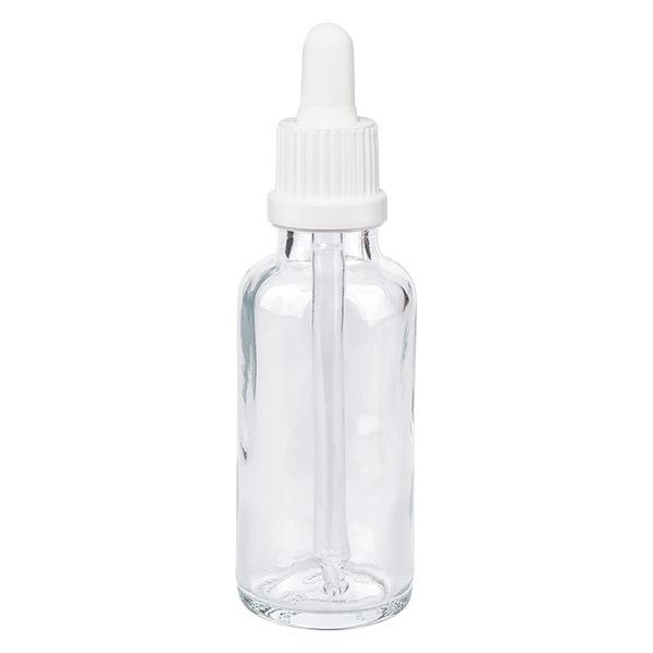 Pipetfles helder 30ml, pipet wit VR