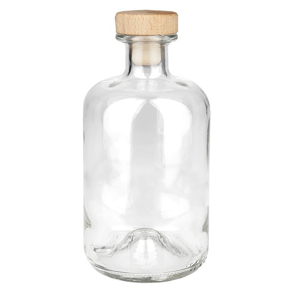 500 ml Apothekersflesje “Eco” met houten kurk UNiTWIST®