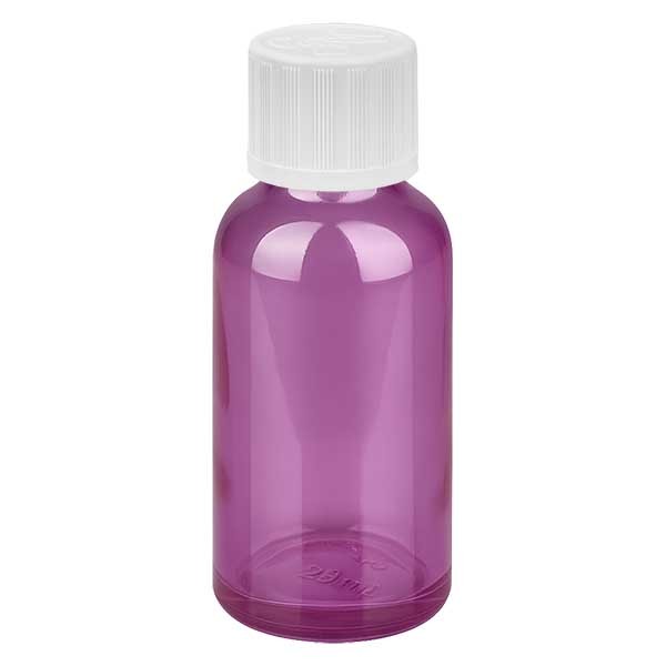 30 ml druppelflesje 1,2 mm wit met standaard sluiting kinderveilig PurpleLineUT18/30