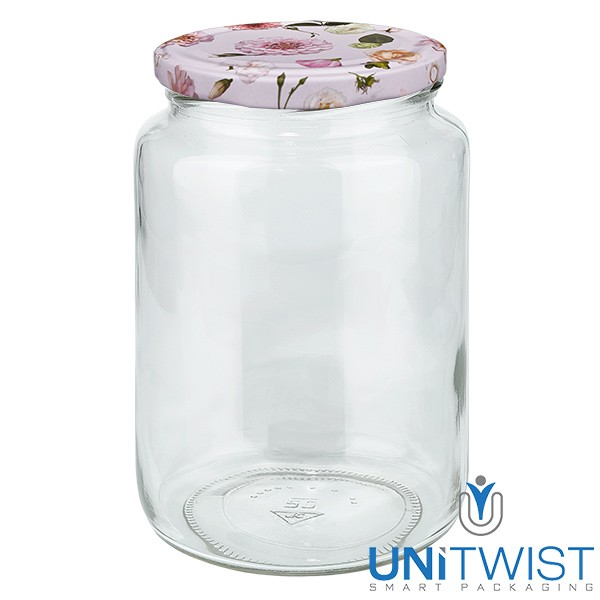 795 ml ronde pot + BasicSeal-deksel bloem roze UNiTWIST®