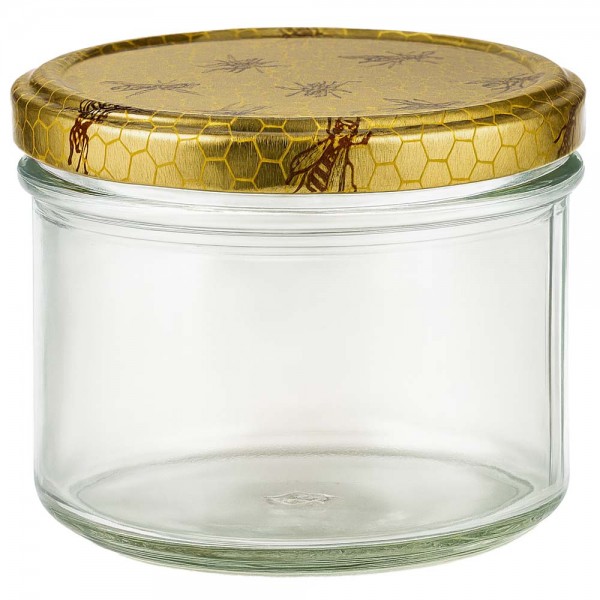 Honingpot 250 g met deksel met honingraatmotief BasicSeal UNiTWIST