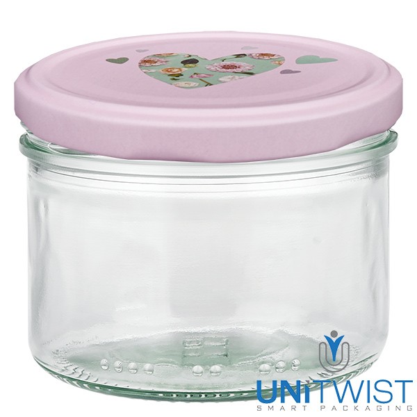 230 ml cilindervormig glas + BasicSeal-deksel hart roze