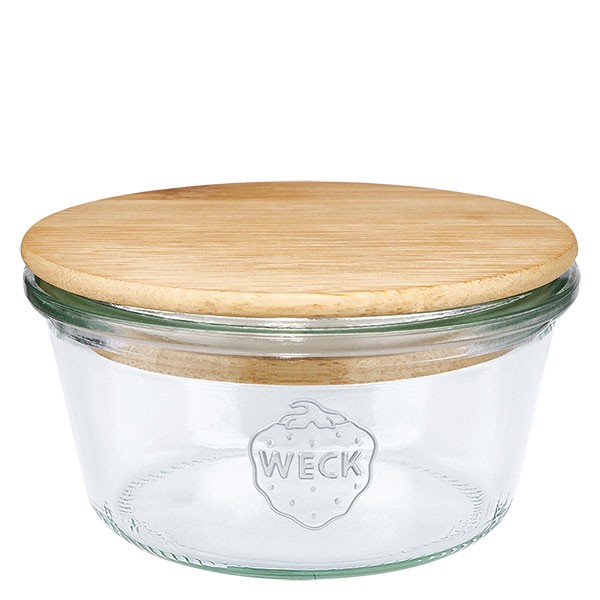 WECK-stortglas 290ml (1/5 liter) met hout deksel