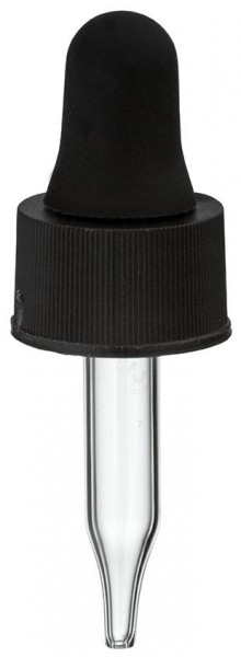 Glazen-druppelpipet zwart 13 mm PL28