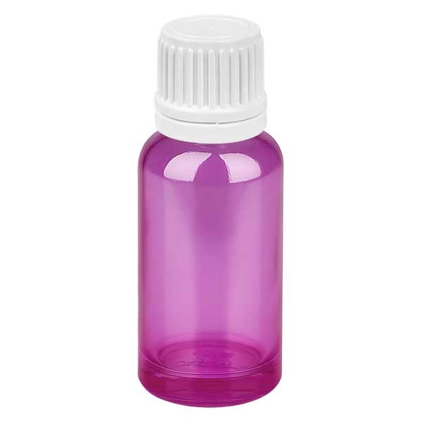 20 ml druppelflesje 0,7 mm wit met verzegeling PurpleLine UT18/20