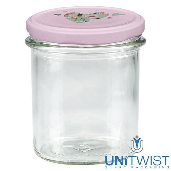 350 ml omslagglas + BasicSeal-deksel hart roze UNiTWIST®