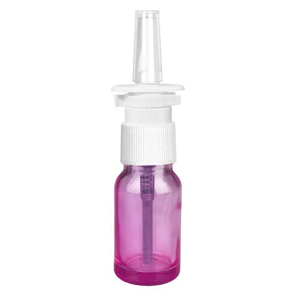 10 ml neussprayflesje. Wit/tr.. met standaarddop PurpleLine UT18/10