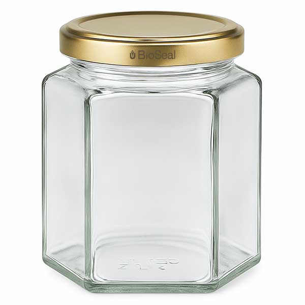 390ml Hexaglass met BioSeal deksel goud UNiTWIST