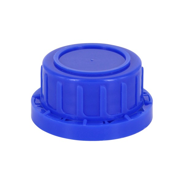 Schroefsluiting VR DIN 32 blauw met EPE-tussenlaag, passend op flessen met wijde hals 500ml en 1000ml