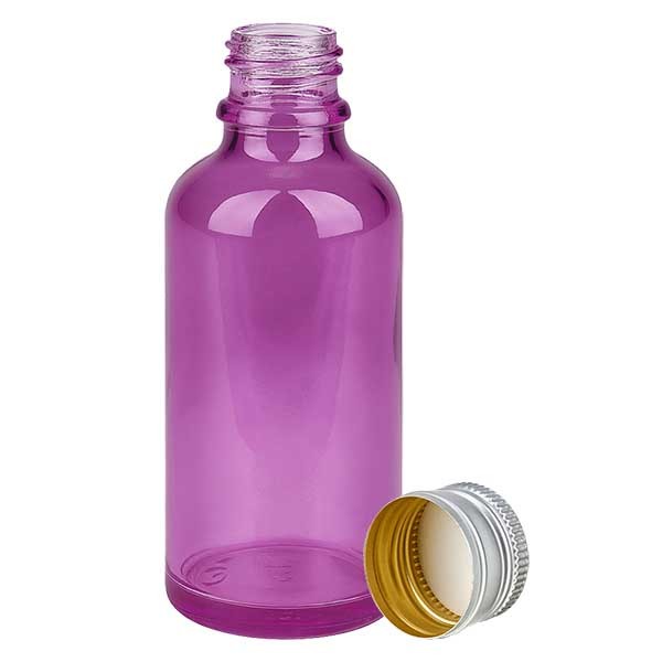 50 ml flesje 11 mm schroefdop aluminium-zilver met standaarddop PurpleLineUT18/50