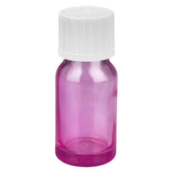 10 ml druppelflesje 1,2 mm wit met standaard sluiting kinderveilig PurpleLine UT18/10