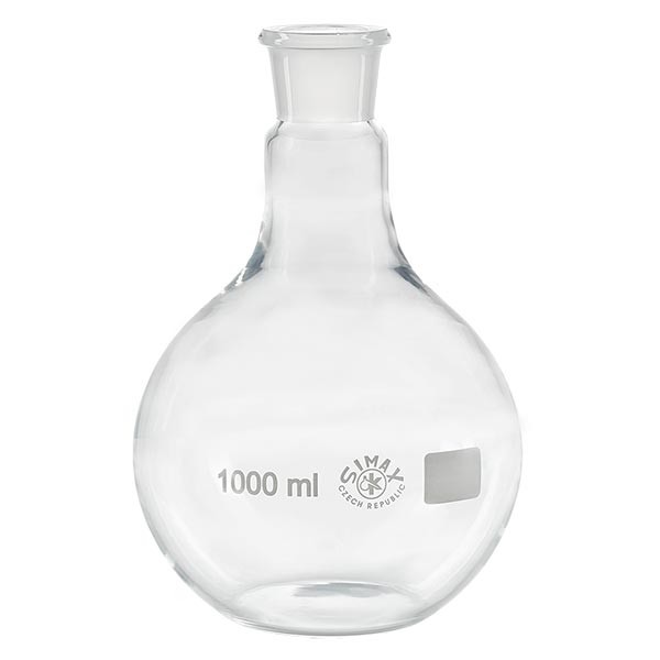 Platbodem kolf 1000ml wijde hals borosilicaat met slijpstuk 29/32