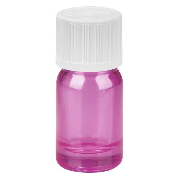5 ml druppelflesje 1,2 mm wit met standaard sluiting kinderveilig PurpleLine UT18/5