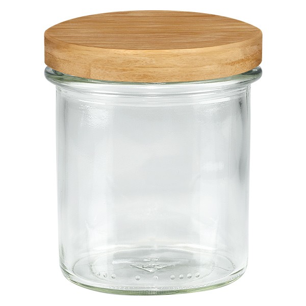 UNITWIST glazen potten 350ml sturtglas met hout deksel TO82