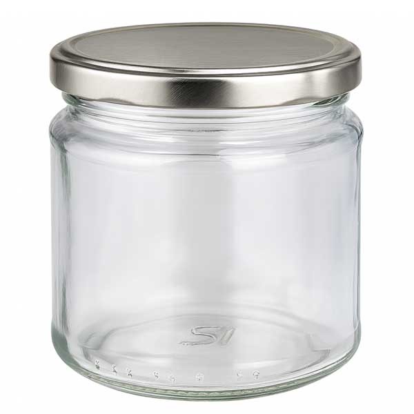 212ml rond glas met BasicSeal deksel zilver UNiTWiST