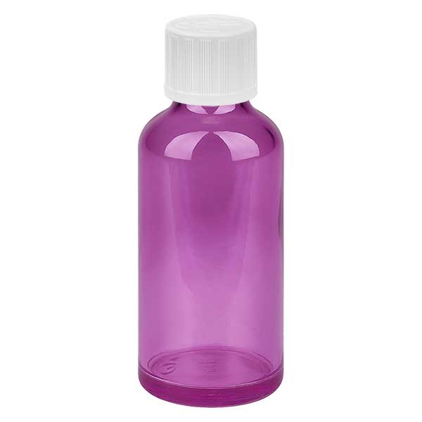 50 ml druppelflesje 1,2 mm wit met standaard sluiting kinderveilig PurpleLineUT18/50