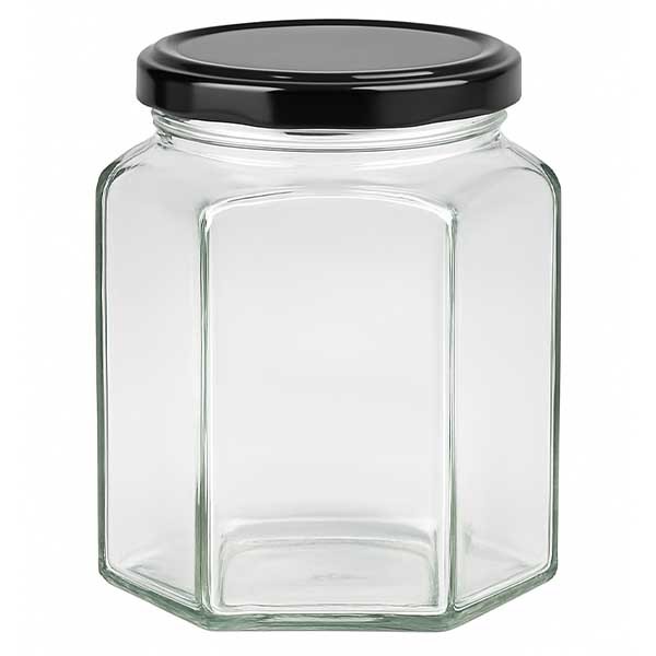 288ml Hexaglass met BasicSeal deksel zwart UNiTWiST