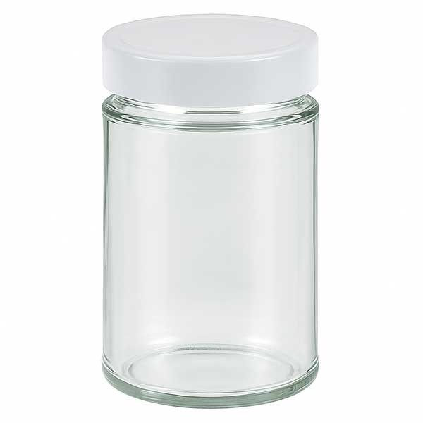 202ml rond glas + BasicSeal deksel wit diep UNiTWiST