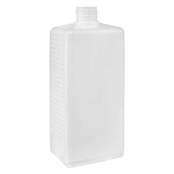 Hoekige fles 250ml PE blank ND 25, zonder deksel