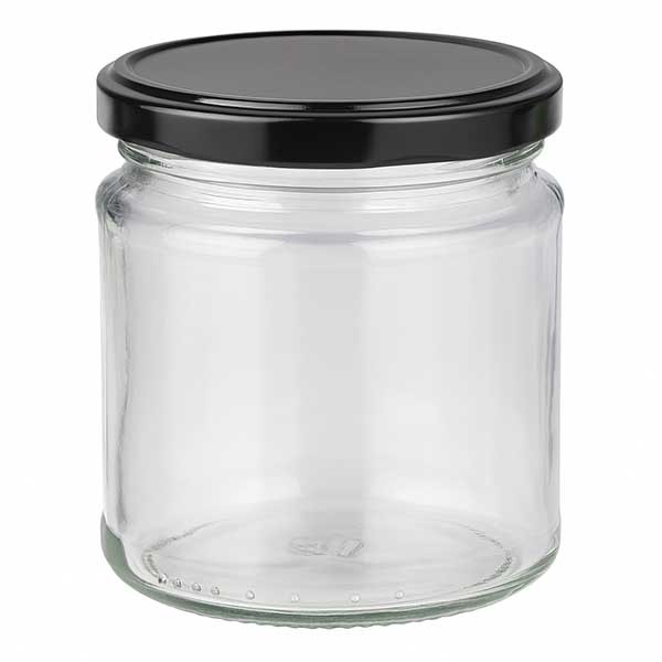 212ml rond glas met BasicSeal deksel zwart UNiTWiST