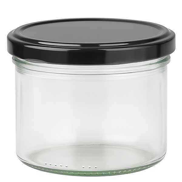 UNiTWIST 230ml cilindrisch glas + BasicSeal deksel zwart