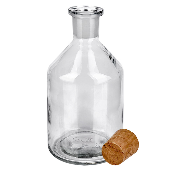 wagon wimper melk wit 100 ml fles met schuine schouders nauwe hals helder glas incl. kurk online  bestellen