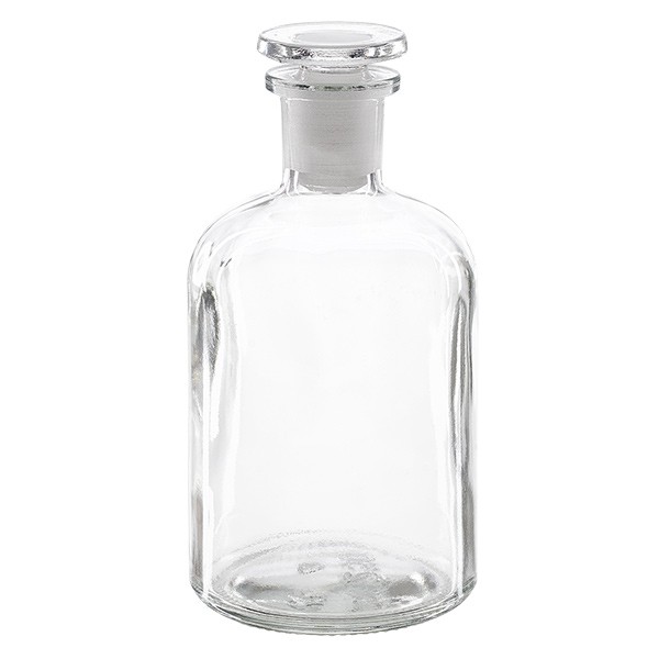 Apothekersfles 250 ml nauwe hals helder glas incl. glazen stop