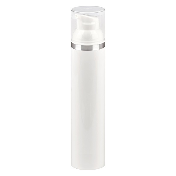 100ml Airless Dispenser wit met zilveren opdruk