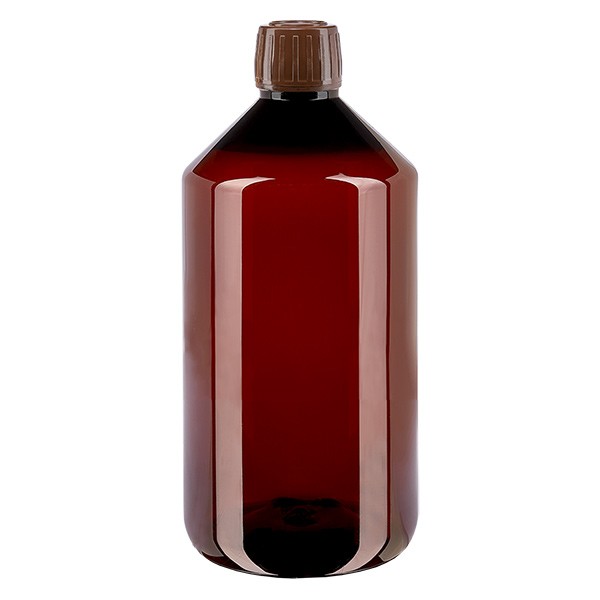 PET-fles 750ml met bruine dop OV