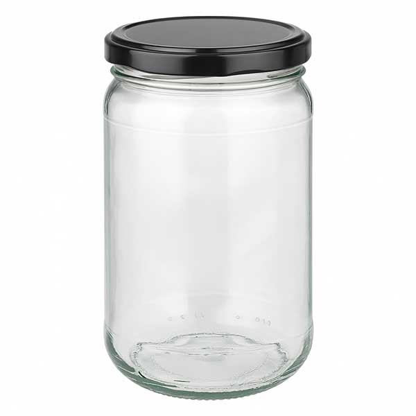 305 ml rond glas met BasicSeal deksel zwart UNiTWiST