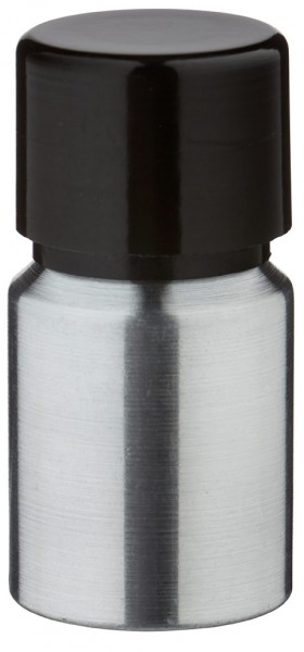 10 ml aluminium fles geslepen incl. schroefdop zwart met conusafdichting