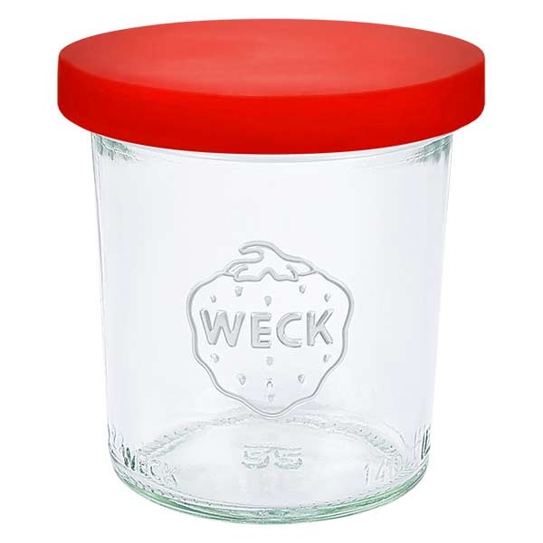 WECK-mini stortglas 140ml met rood siliconehoes