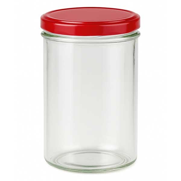 435ml trommelglas + BasicSeal deksel rood UNiTWIST