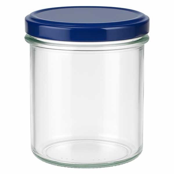 350ml trommelglas + BasicSeal deksel blauw UNiTWIST