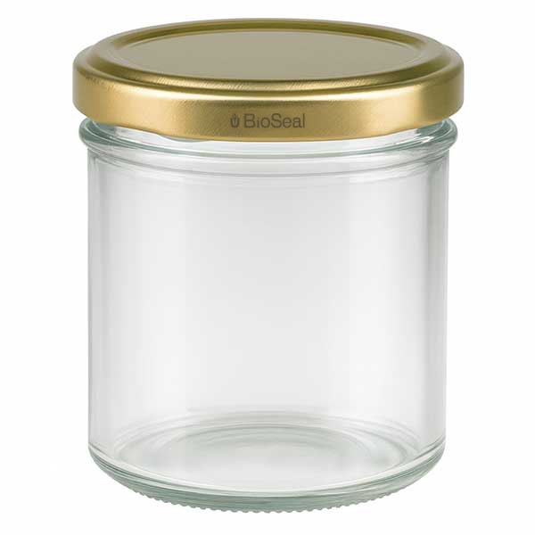 167 ml trommelglas met BioSeal gouden UNiTWIST