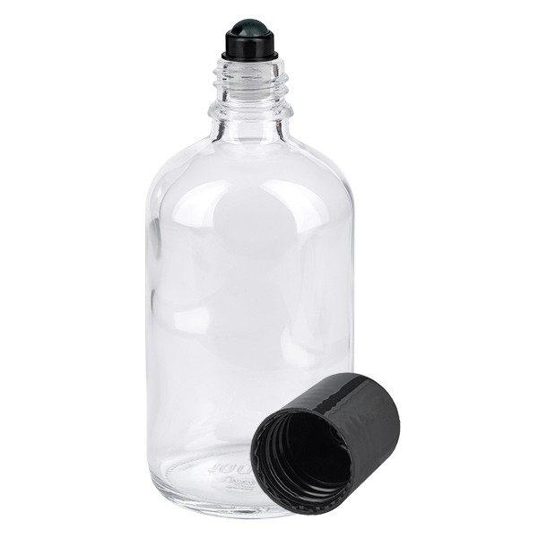 Glas deostick fles helder 100ml, lege deo roller (Roll On)