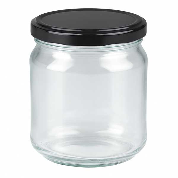 212ml rond glas met BasicSeal deksel zwart UNiTWIST