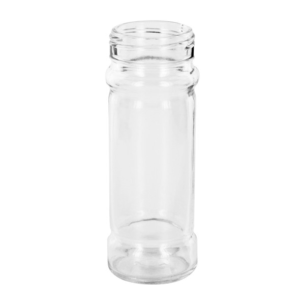Specerijenglas, cilindervorm 100 ml met 41 mm schroefdraad, helder glas, zonder sluiting